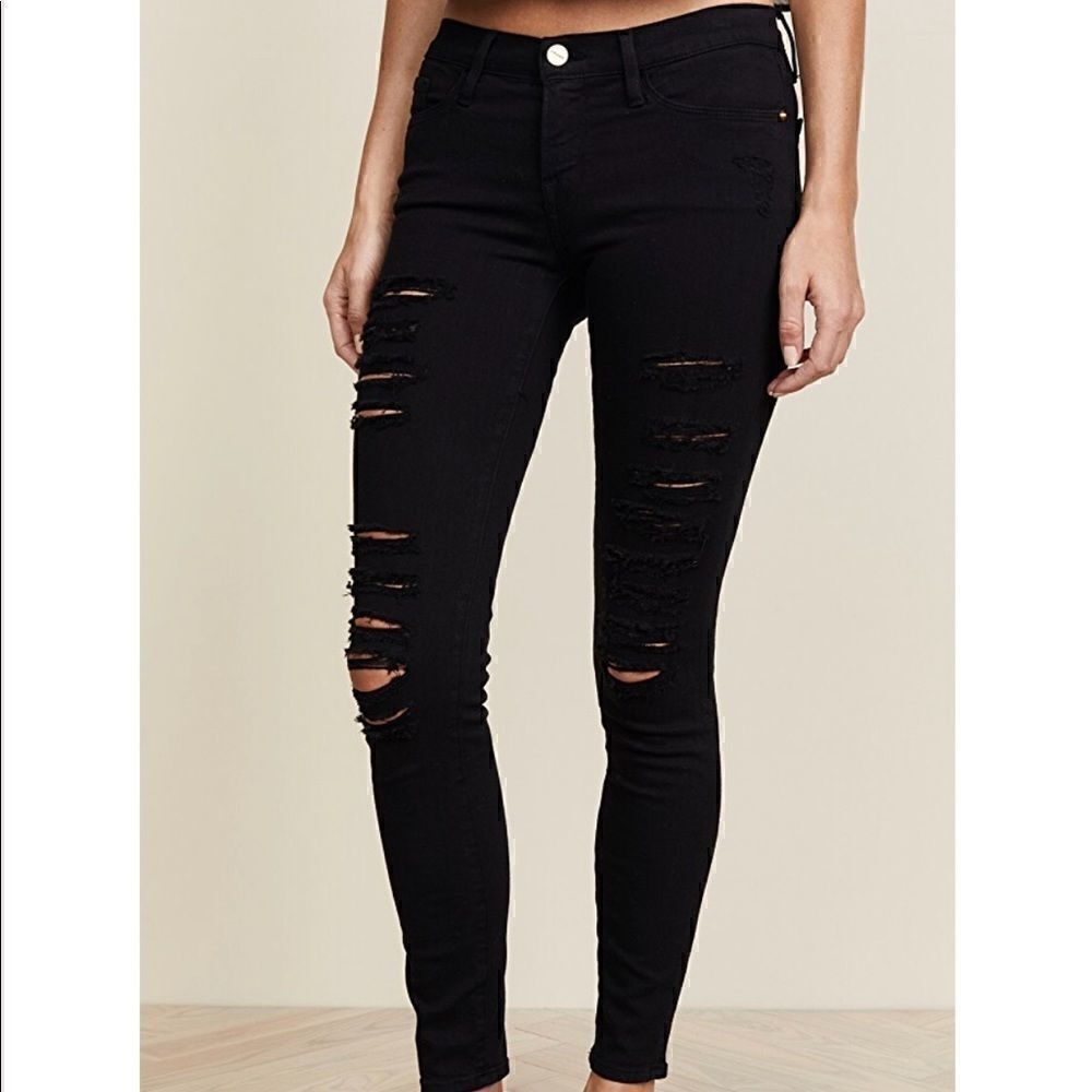 NWOT Frame Denim Le Color Rip Skinny Jeans 30